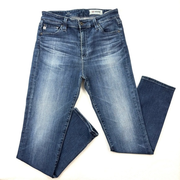 Adriano Goldschmied Mari Med Wash Highrise Slim Straight Leg Ankle Jeans (30R) - Picture 1 of 16
